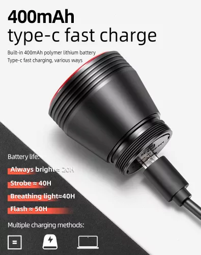 Rockbros Q5 V2 Eclairage arrière vélo intelligent