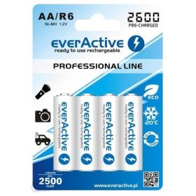   Batterie rechargeable everActive R6 / AA 2600mAh 1.2 V Ni-Mh, 4 pièces