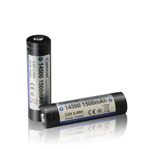 Keeppower 3.7V batterie Li-ion avec protection PCB 14500 – 1500mAh, 3.6V P1450C4