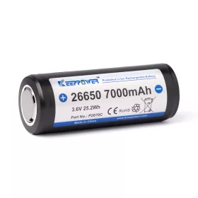   XTAR 26650 - 7000mAh , 3.6V - 3.7V Li-Ion Batterie PCB Protégé