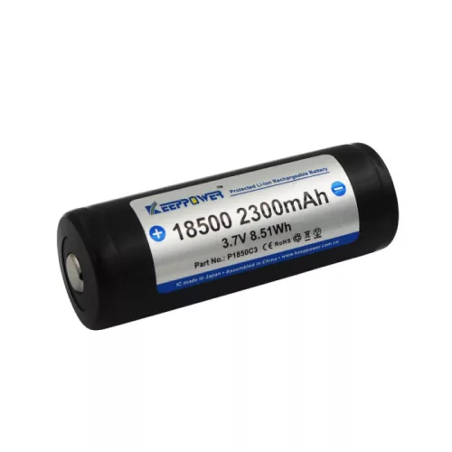 Keeppower 18500 batterie Li-ion protégée rechargeable avec une capacité de 2300 mAh
