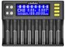 Chargeur LiitoKala Lii-8S 8 Slots Affichage d'écran LCD Chargeur de batterie le plus intelligent de l'UE