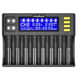   Chargeur LiitoKala Lii-8S 8 Slots Affichage d'écran LCD Chargeur de batterie le plus intelligent de l'UE