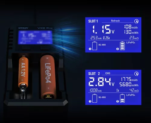 XTAR VX2 Pro chargeur intelligent et testeur de capacité