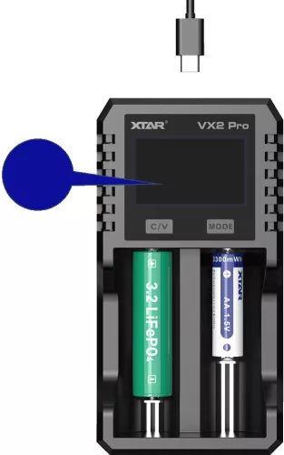 XTAR VX2 Pro chargeur intelligent et testeur de capacité