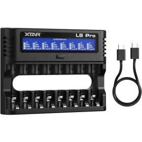   Chargeur XTAR L8 Pro à 8 emplacements pour batteries AA/AAA NiMH et Li-ion 1,5 V
