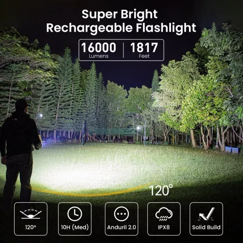 Sofirn Q8 Plus Puissante lampe torche USB C rechargeable de 16000 lumens