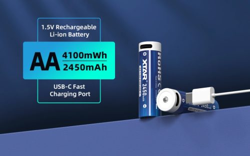 XTAR 4 piles AA 4100mWh/2450mAh USB-C rechargeables