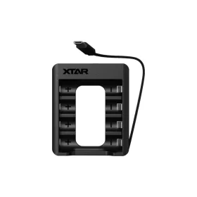   Chargeur XTAR C4-AA pour batteries Li-ion AA 1,5 V avec câble USB-C intégré