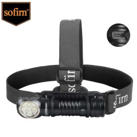   Sofirn HS41 4000 Lumens Lampe frontale rechargeable USB C Lampe frontale à angle droit Puissante lumière 21700