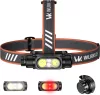 Lampe frontale puissante Wurkkos HD17, 2500 Lumens, portée de 220 m, Spot & Projecteur & Lumière rouge, Driver à courant constant et interface simple