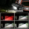 Lampe frontale puissante Wurkkos HD17, 2500 Lumens, portée de 220 m, Spot & Projecteur & Lumière rouge, Driver à courant constant et interface simple