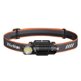   Wurkkos HD12 Mini lampe angulaire, faisceau blanc et rouge, lampe frontale USB-C rechargeable 14500/AA, avec interface simple/bandeau réglable