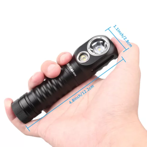 lampe torche rechargeable Wurkkos HD20 USB C 21700 lampe torche 2000lm Double LED LH351D et XPL avec queue magnétique