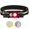 Sofirn D25LR Lampe frontale rechargeable, avec LH351D 5000K LED blanche et SST20 DR 660 nm LED rouge, port de charge micro USB
