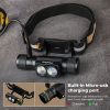 Sofirn D25LR Lampe frontale rechargeable, avec LH351D 5000K LED blanche et SST20 DR 660 nm LED rouge, port de charge micro USB