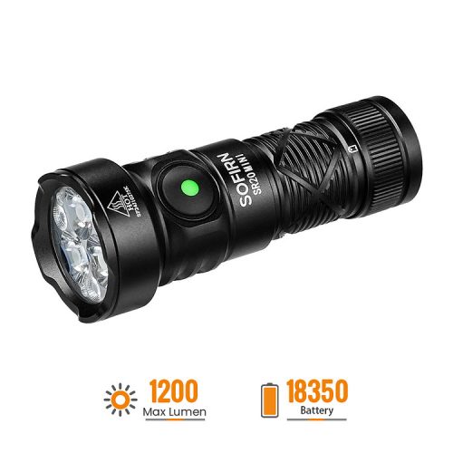 SOFIRN SR20MINI lampe de poche EDC, ultra lumineuse, 1200 lumens, lumière rouge et blanche
