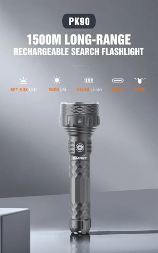 Lampe torche Lumintop PK90 avec 5600 lumens et une portée de 1500 m