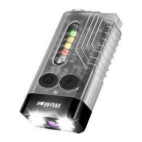   Wurkkos V10 Mini EDC Torche multifonction, 1000LM Super Luminaire Portable Porte-Clés Lumineux, Avec Aimant USB Rechargeable UV Beep Lanterne de Camping