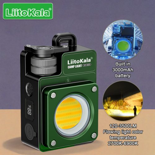 Lampe de camping multifonction LiitoKala XY-009 – 3500 lumens, étanche IPX4, magnétique et portable pour usage extérieur.