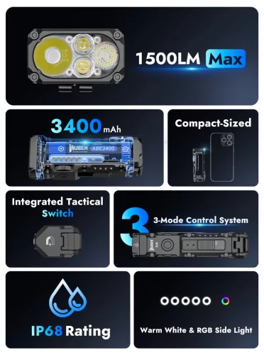 Wuben X4 EDC lampe torche - blanc