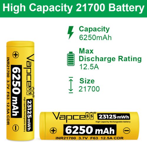  Batterie li-ion Vapcell F63 21700 6250mAh 
