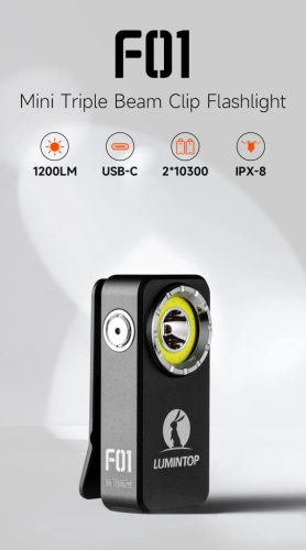 Lampe de poche EDC Lumintop F01 jusqu’à 1200 lumens et 182 mètres de portée